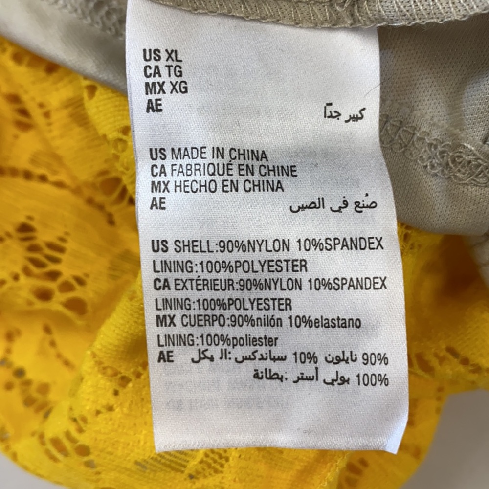 Yellow Lace Sexy Semi Formal Sundress Dress XL - Picture 6 of 6